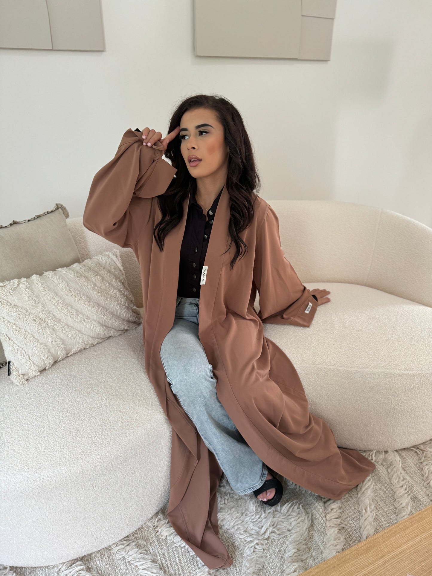 1 piece abaya aubergine